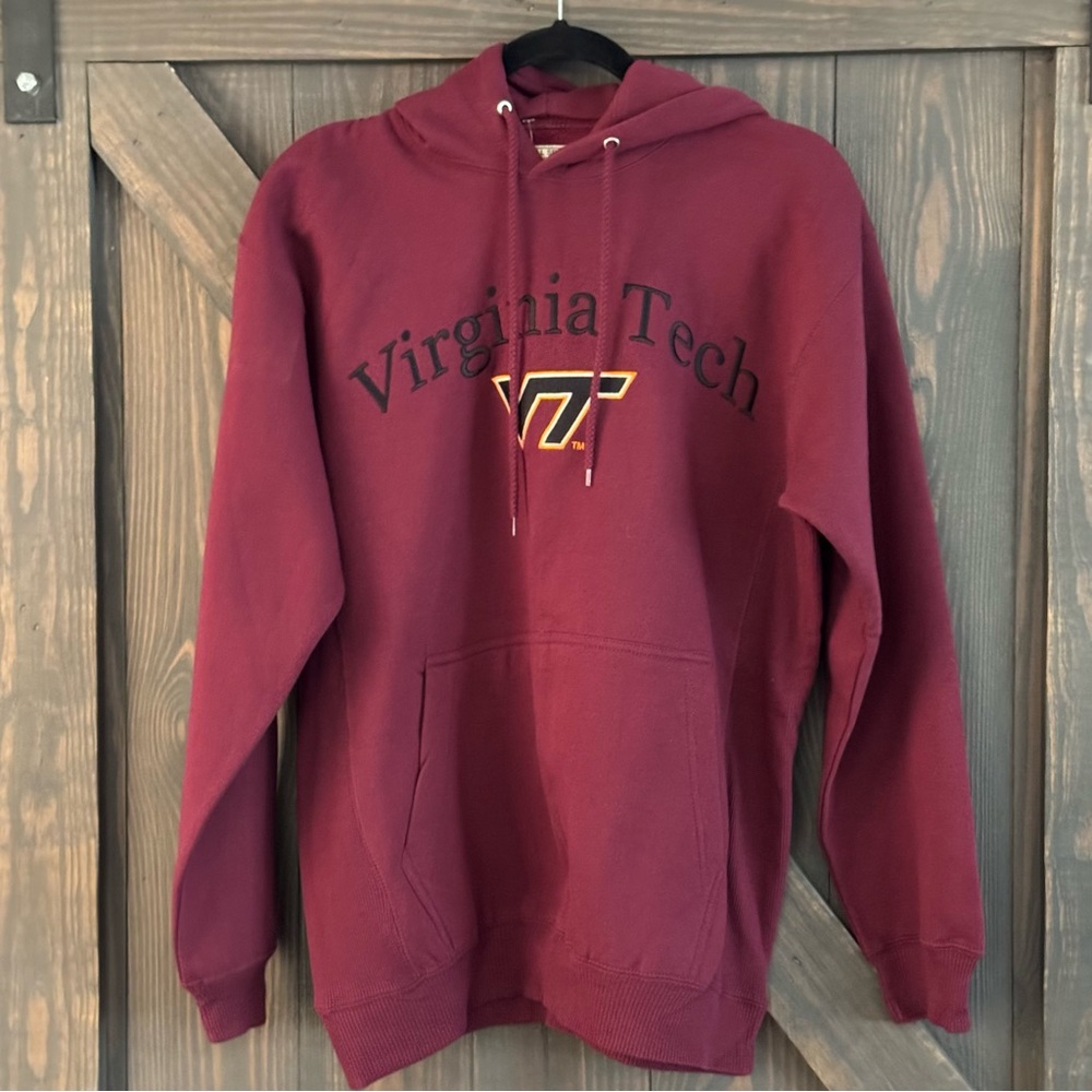 Big Ball Sports Virginia Tech Hooded‎ Sweatshirt Embroidered Hoodie Size Medium